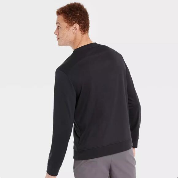 all in motion Men's Black Ponte Crewneck Sweatshirt Long Sleeve Size Small - Picture 3 of 6